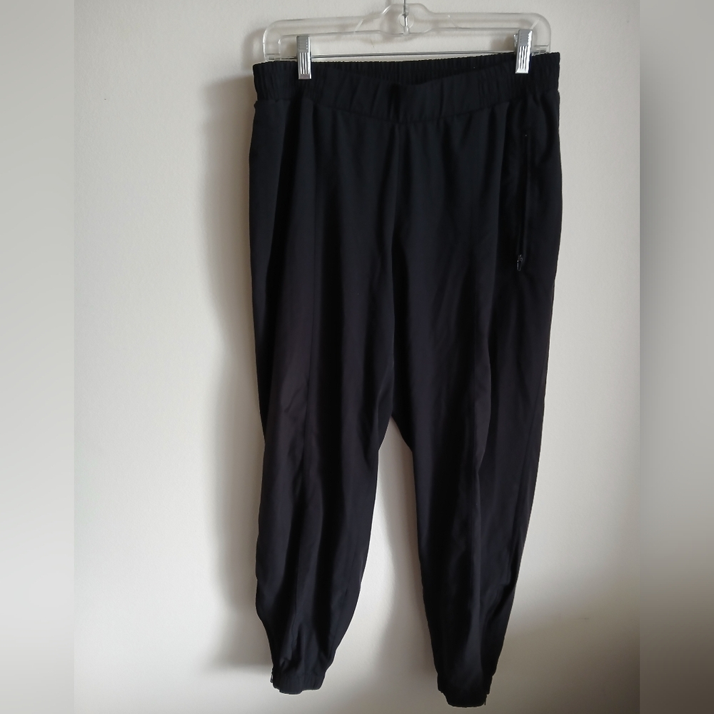 Old Navy Active Size Large Black Jogger Pants Zip Ankle